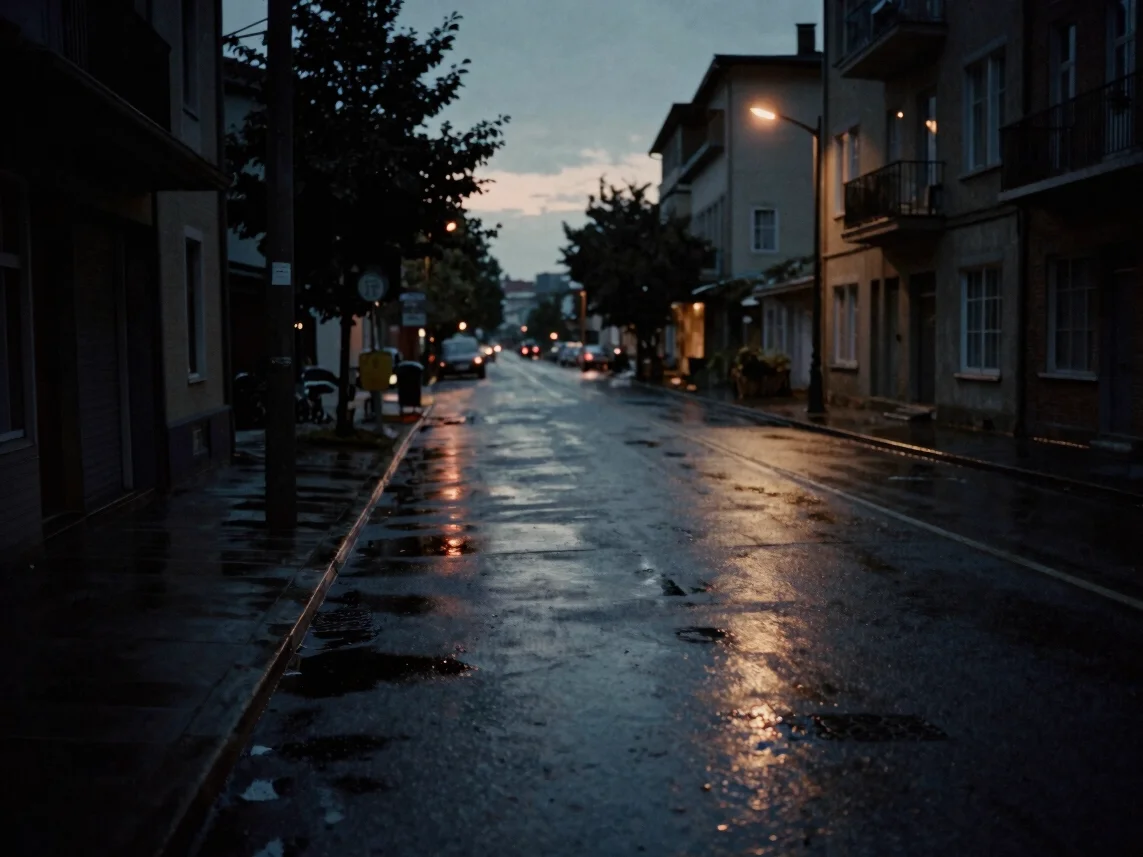 Atmospheric environmental composition of a quiet urban street at